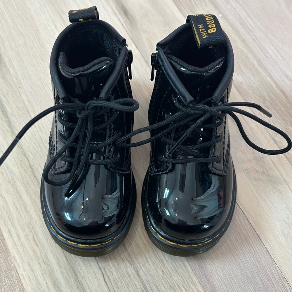 Dr. Martens Toddler Patent Lace Up Boots